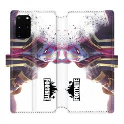 Housse cuir portefeuille pour Samsung Galaxy S20 Plus Fortnite Blanc