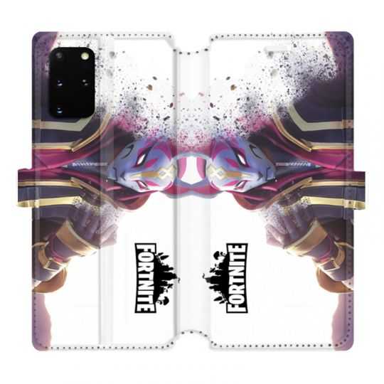 Housse cuir portefeuille pour Samsung Galaxy S20 Plus Fortnite Blanc