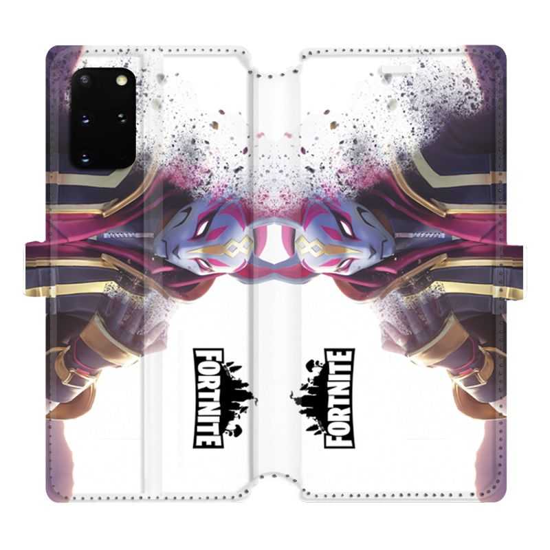 Housse cuir portefeuille pour Samsung Galaxy S20 Plus Fortnite Blanc