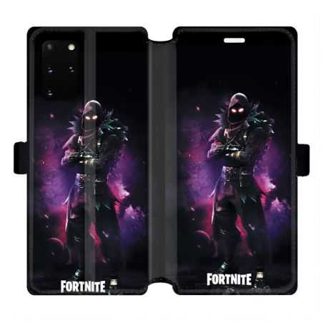 Housse cuir portefeuille pour Samsung Galaxy S20 Plus Fortnite Raven