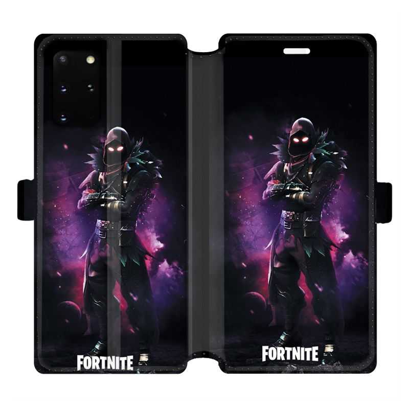 Housse cuir portefeuille pour Samsung Galaxy S20 Plus Fortnite Raven