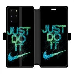 Housse cuir portefeuille pour Samsung Galaxy S20 Plus Nike Just do it