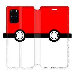 Housse cuir portefeuille pour Samsung Galaxy S20 Plus Pokemon Pokeball