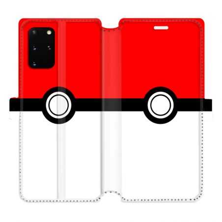 Housse cuir portefeuille pour Samsung Galaxy S20 Plus Pokemon Pokeball