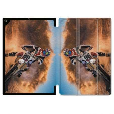 Housse Smart Cover pour Ipad Air 3 / Pro 10.5 Moto Cross Blanc