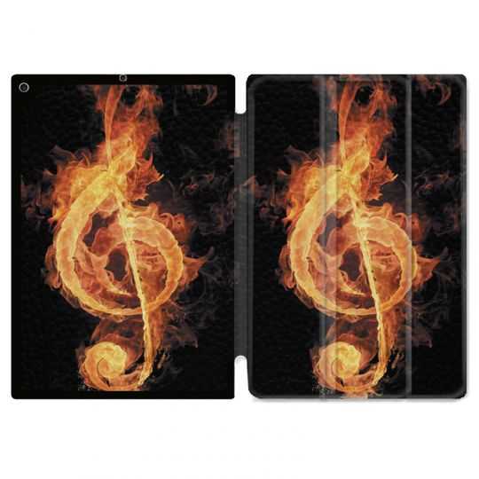 Housse Smart Cover pour Ipad Air 3 / Pro 10.5 Musique Clé Sol Feu N