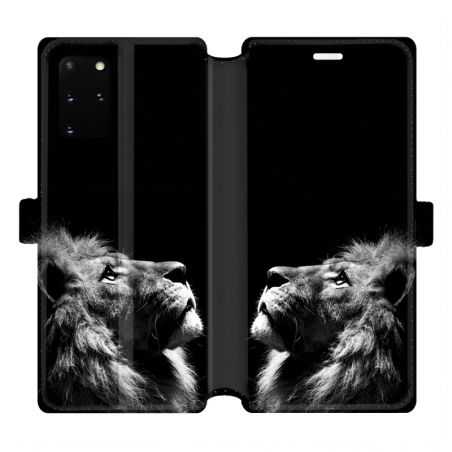 Housse cuir portefeuille pour Samsung Galaxy S20 Plus roi lion