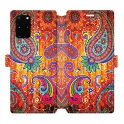 Housse cuir portefeuille pour Samsung Galaxy S20 Plus fleur psychedelic