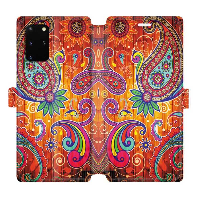 Housse cuir portefeuille pour Samsung Galaxy S20 Plus fleur psychedelic
