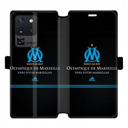 Housse cuir portefeuille pour Samsung Galaxy S20 Ultra Olympique Marseille OM Fier etre Marseillais