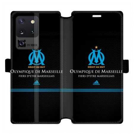 Housse cuir portefeuille pour Samsung Galaxy S20 Ultra Olympique Marseille OM Fier etre Marseillais