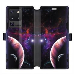 Housse cuir portefeuille pour Samsung Galaxy S20 Ultra Planete rouge