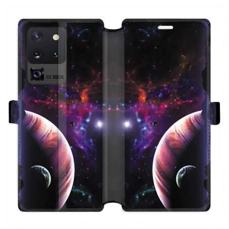 Housse cuir portefeuille pour Samsung Galaxy S20 Ultra Planete rouge