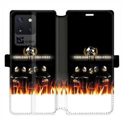 Housse cuir portefeuille pour Samsung Galaxy S20 Ultra pompier soldat