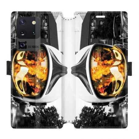 Housse cuir portefeuille pour Samsung Galaxy S20 Ultra pompier casque feu