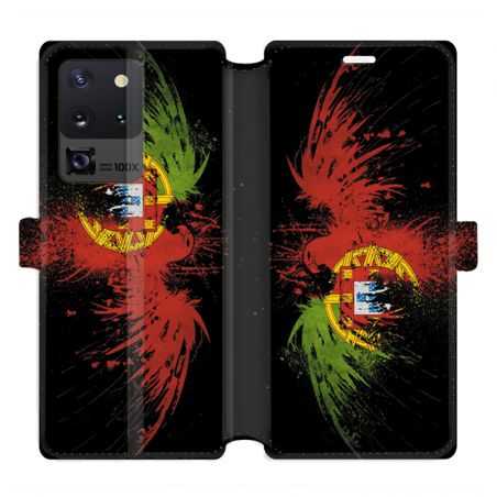 Housse cuir portefeuille pour Samsung Galaxy S20 Ultra Portugal Aigle