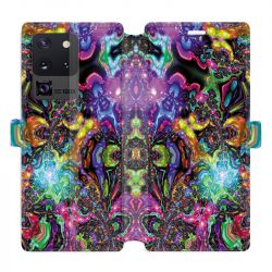 Housse cuir portefeuille pour Samsung Galaxy S20 Ultra Psychedelic colore