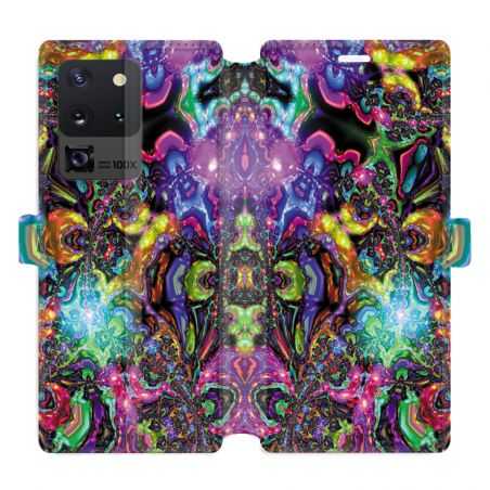 Housse cuir portefeuille pour Samsung Galaxy S20 Ultra Psychedelic colore