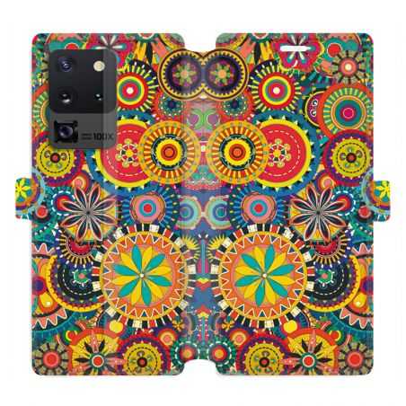 Housse cuir portefeuille pour Samsung Galaxy S20 Ultra Psychedelic Roue