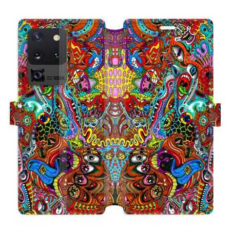 Housse cuir portefeuille pour Samsung Galaxy S20 Ultra Psychedelic Yeux