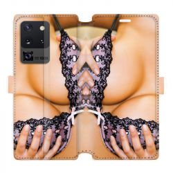 Housse cuir portefeuille pour Samsung Galaxy S20 Ultra Sexy boobs