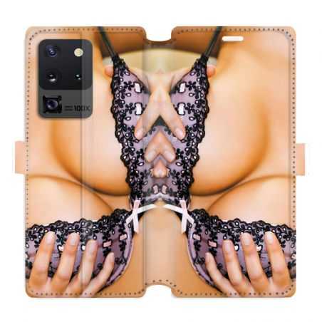 Housse cuir portefeuille pour Samsung Galaxy S20 Ultra Sexy boobs