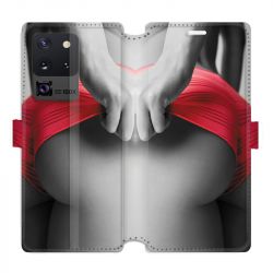 Housse cuir portefeuille pour Samsung Galaxy S20 Ultra Sexy tanga rouge