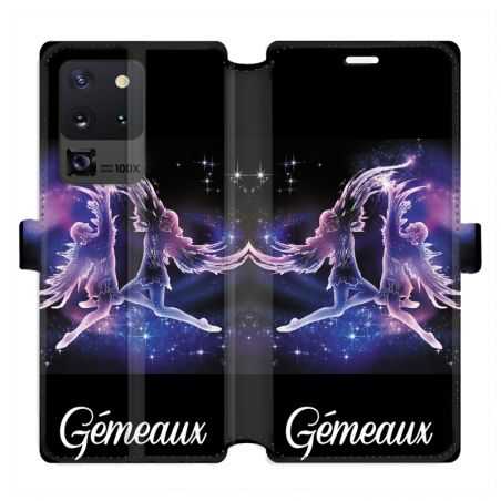 Housse cuir portefeuille pour Samsung Galaxy S20 Ultra signe zodiaque 2 Gémeaux