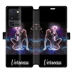 Housse cuir portefeuille pour Samsung Galaxy S20 Ultra signe zodiaque 2 Verseau
