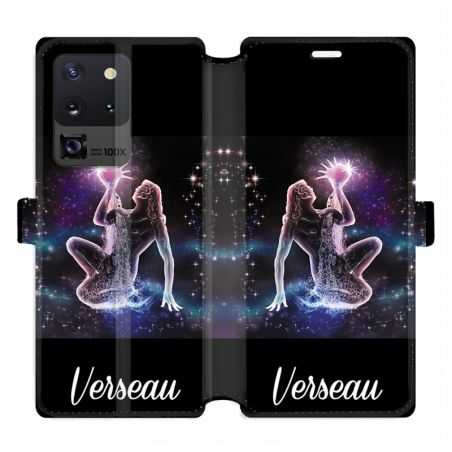 Housse cuir portefeuille pour Samsung Galaxy S20 Ultra signe zodiaque 2 Verseau