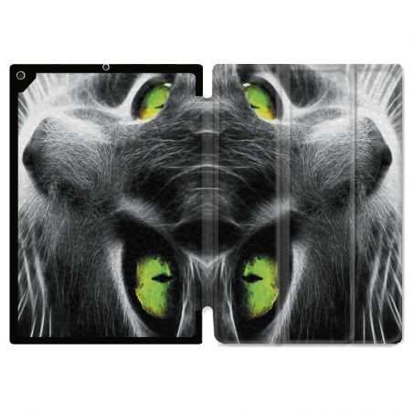 Housse Smart Cover pour Ipad 9.7 (NO VERSION PRO) Chat Vert