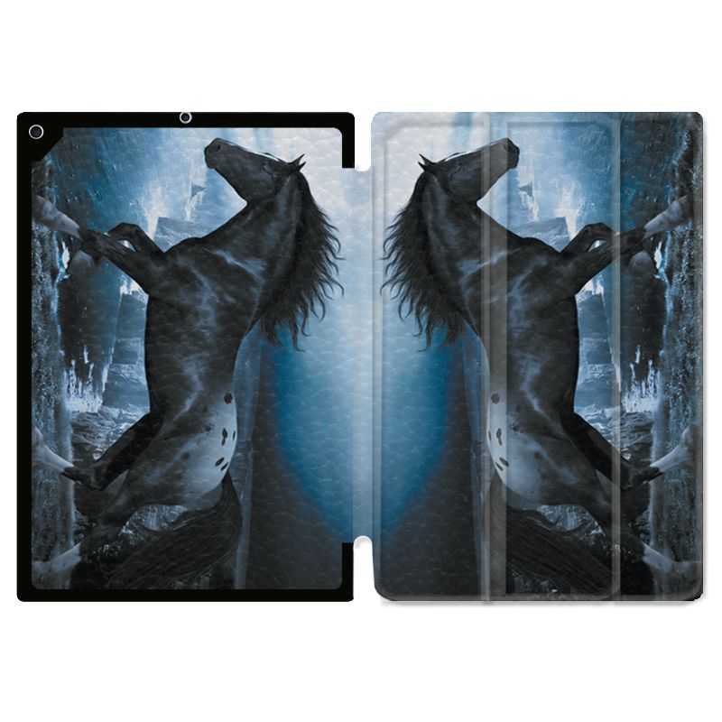 Housse Smart Cover pour Ipad 9.7 (NO VERSION PRO) Cheval Noir
