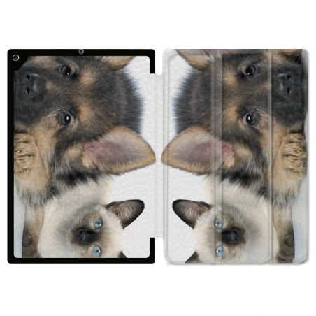 Housse Smart Cover pour Ipad 9.7 (NO VERSION PRO) Chien vs Chat