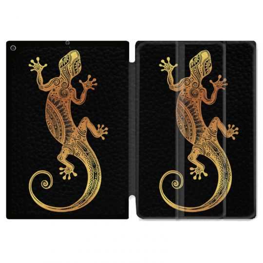 Housse Smart Cover pour Ipad 9.7 (NO VERSION PRO) Animaux Maori Lezard Noir
