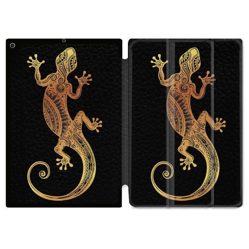 Housse Smart Cover pour Ipad 9.7 (NO VERSION PRO) Animaux Maori Lezard Noir
