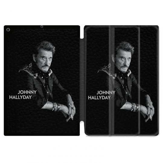 Housse Smart Cover pour Ipad 9.7 (NO VERSION PRO) Johnny Hallyday Noir