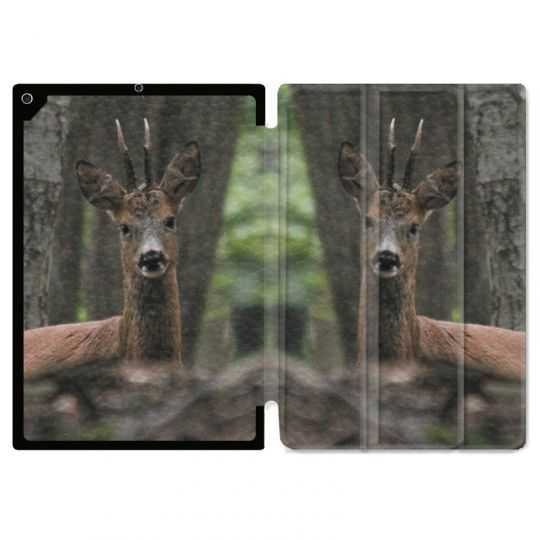 Housse Smart Cover pour Ipad 9.7 (NO VERSION PRO) Chasse Chevreuil Bois