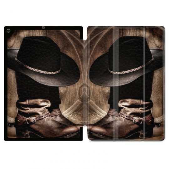 Housse Smart Cover pour Ipad 9.7 (NO VERSION PRO) Cow Boy Chapeau