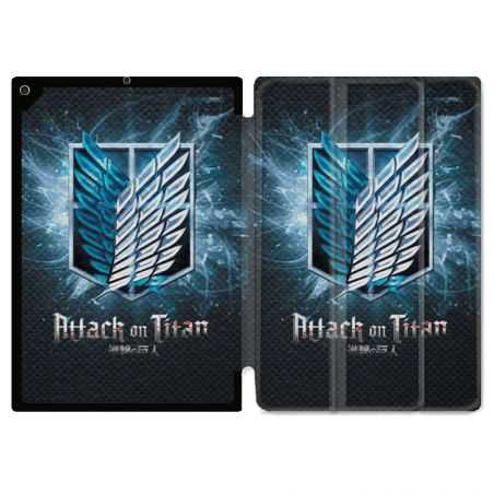 Housse Smart Cover pour Ipad 9.7 (NO VERSION PRO) Manga Attaque Titans Noir