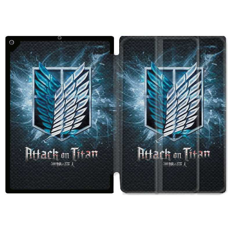 Housse Smart Cover pour Ipad 9.7 (NO VERSION PRO) Manga Attaque Titans Noir
