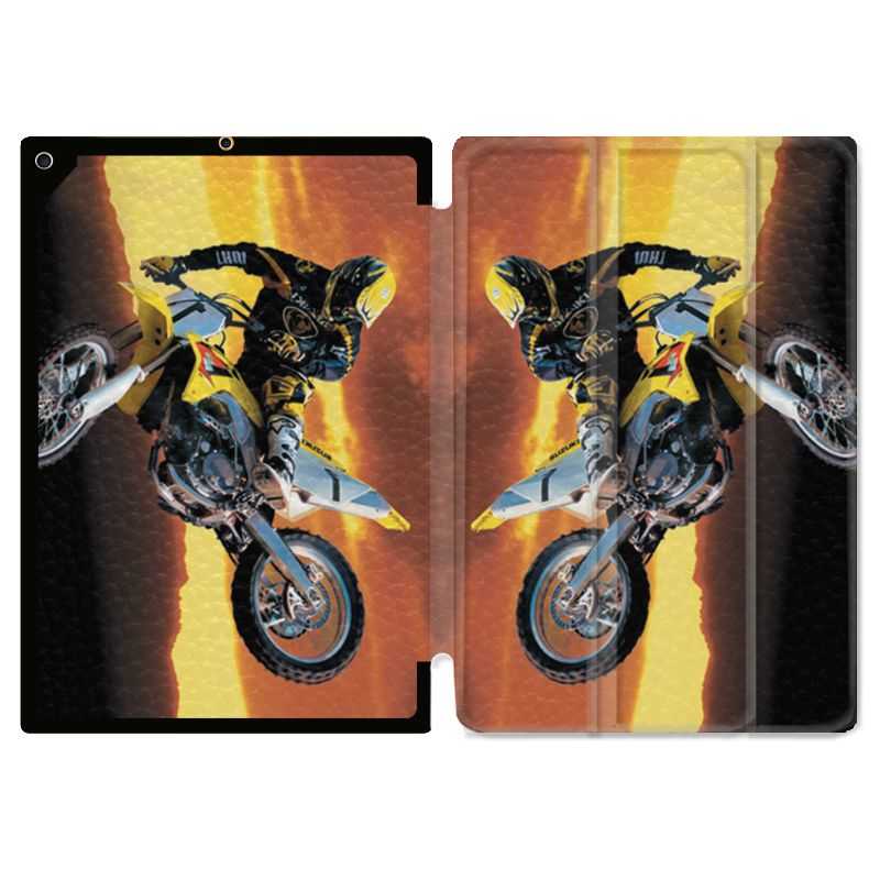 Housse Smart Cover pour Ipad 9.7 (NO VERSION PRO) Moto Cross Noir