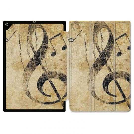 Housse Smart Cover pour Ipad 9.7 (NO VERSION PRO) Musique Clé Sol Vintage