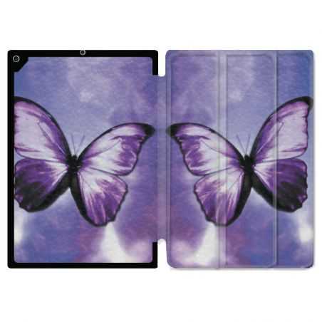 Housse Smart Cover pour Ipad 9.7 (NO VERSION PRO) Papillon Violet et Blanc