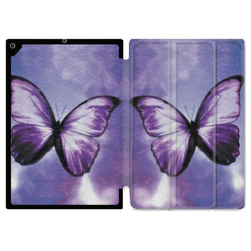 Housse Smart Cover pour Ipad 9.7 (NO VERSION PRO) Papillon Violet et Blanc