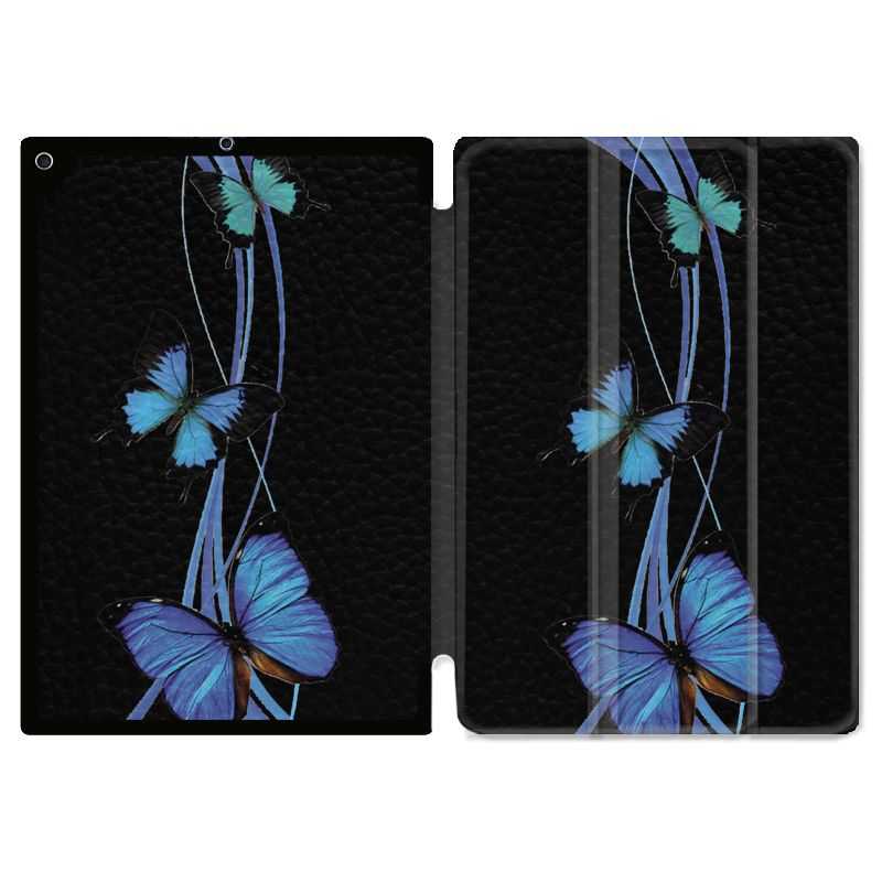 Housse Smart Cover pour Ipad 9.7 (NO VERSION PRO) Papillon bleu sur Noir