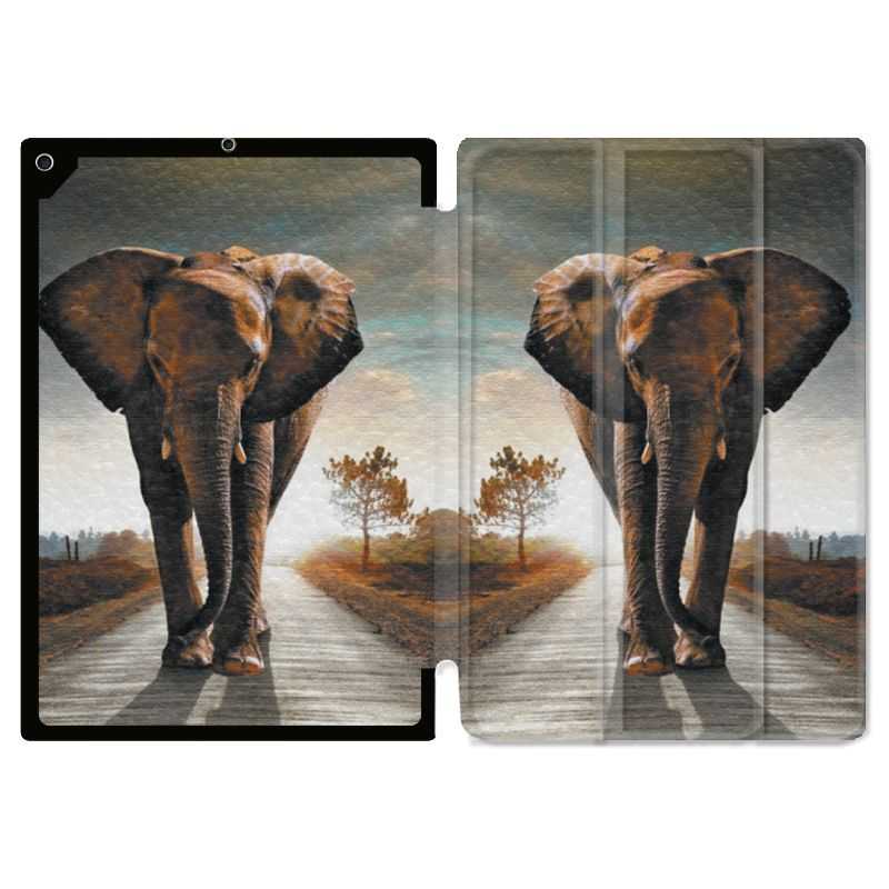 Housse Smart Cover pour Ipad 9.7 (NO VERSION PRO) Savane Elephant Route