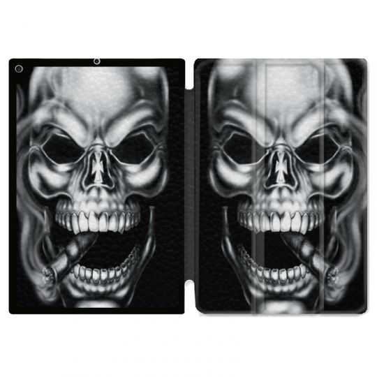 Housse Smart Cover pour Ipad 9.7 (NO VERSION PRO) Tete de Mort Fume