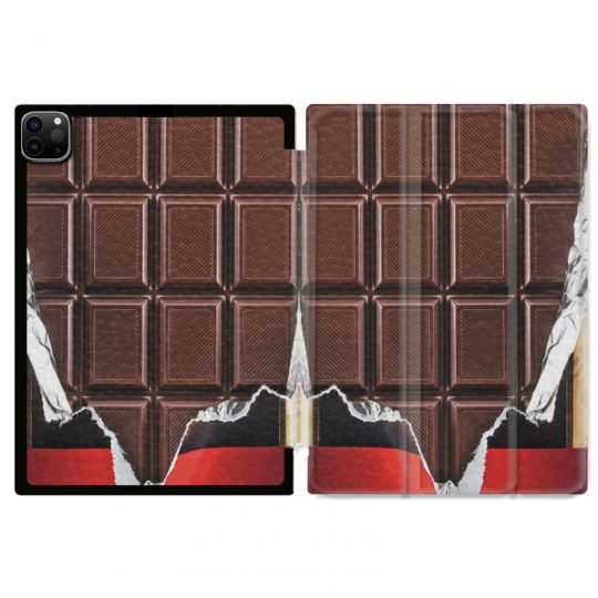 Housse Smart Cover pour Ipad 11 Pro 2020 Trompe Oeil Chocolat