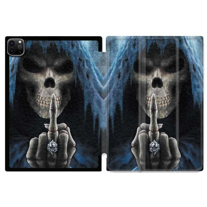 Housse Smart Cover pour Ipad 11 Pro 2020 Tete de Mort Doigt