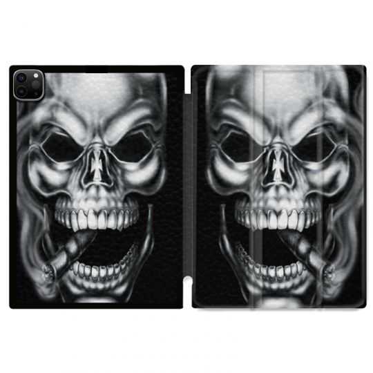 Housse Smart Cover pour Ipad 11 Pro 2020 Tete de Mort Fume